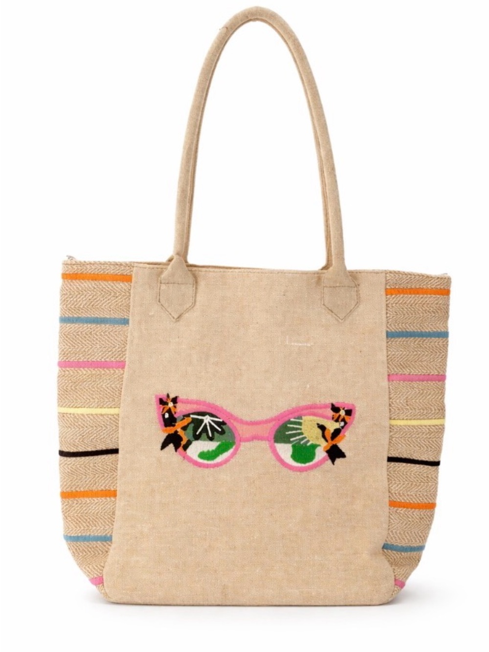 ✨NEW✨ Sunny Days Beach Tote Bag w/ Embroidered Sunglasses Design